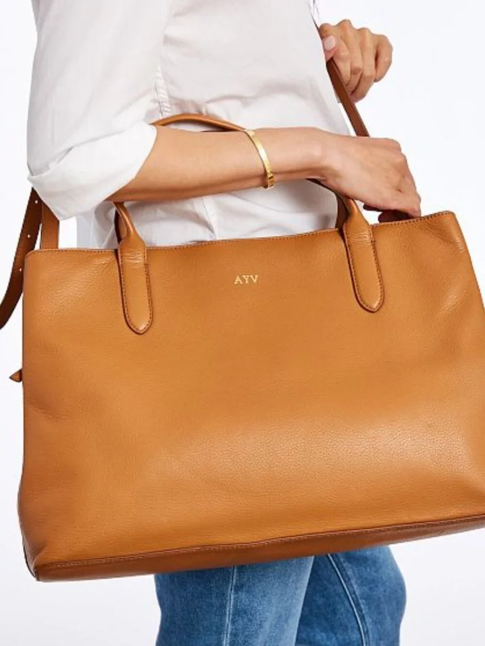 Leather Carryall / Work tote Handbag